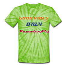 Load image into Gallery viewer, PBF Good Vibes Tie Dye T-Shirt - spider lime green