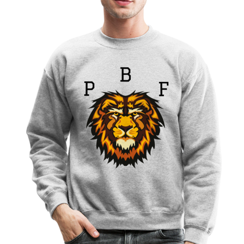 PBF Lion Crewneck Sweatshirt - heather gray